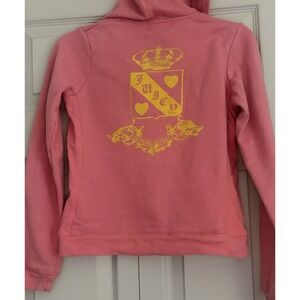 Vintage Juicy Couture Women's Hoodie Size S Pink Full Zip Hoodie Couture Royalty